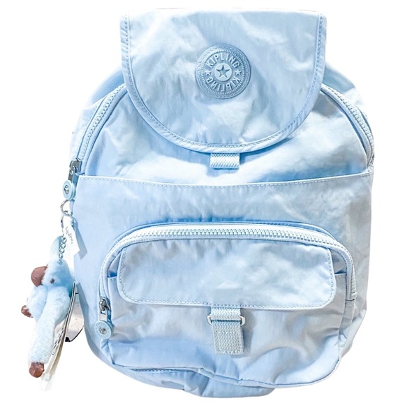 kipling light blue backpack